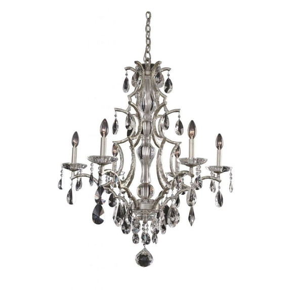 090072-040-FR001-Allegri Lighting-Shorecrest - Six Light Chandelier Sliver Dollar Finish with Firenze Clear Crystal