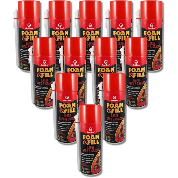 0909 Foam & Fill Large Gaps & Cracks Polyurethane Foam Sealant, 12 oz., Off White, 12 Pack