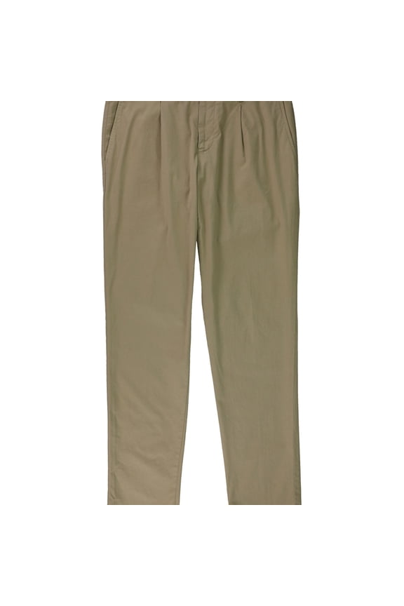 Mens Solid Stretch Casual Trouser Pants, Beige, 32W x 32L