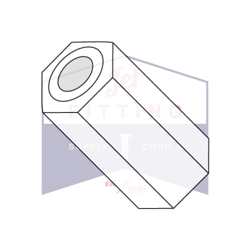 .091" x 3/8" 1/4" OD Hex Spacers | Nylon (Quantity: 1000)