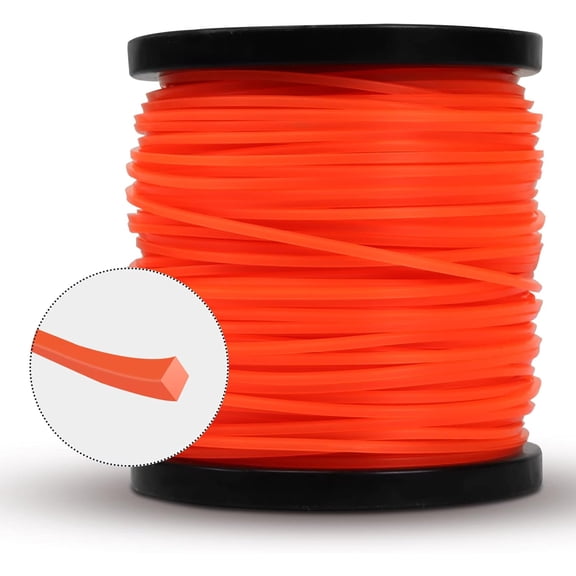 095" Weed Eater String, Square Orange Heavy Duty String Trimmer Line, Weed Wacker String Universal Commercial Grade, Premium Nylon Weedeater Line 0.095" x 1.7LB, 330Foot