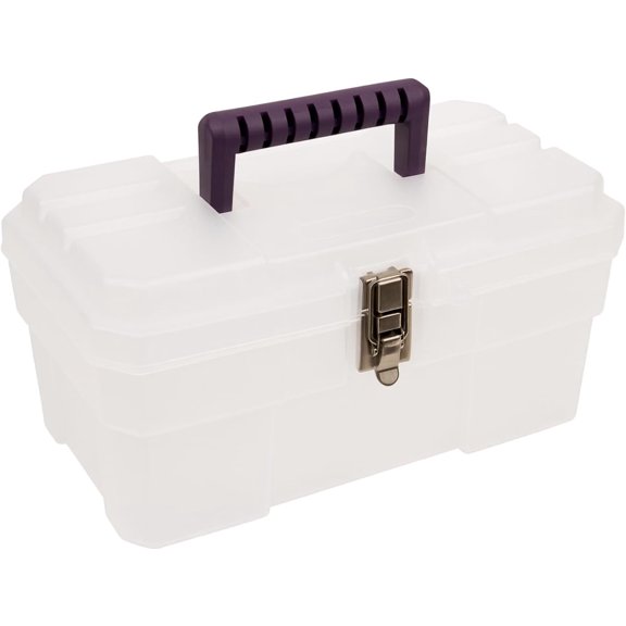 09514CFT ProBox 14-Inch Plastic Art Supply, Craft or Medical Storage Toolbox with Removable Tray, 14-Inch x 8-Inch x 8-Inch, Clear