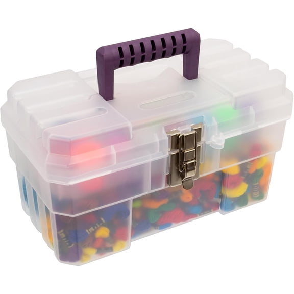 09514CFT ProBox 14-Inch Plastic Art Supply, Craft or Medical Storage Toolbox with Removable Tray, 14-Inch x 8-Inch x 8-Inch, Clear