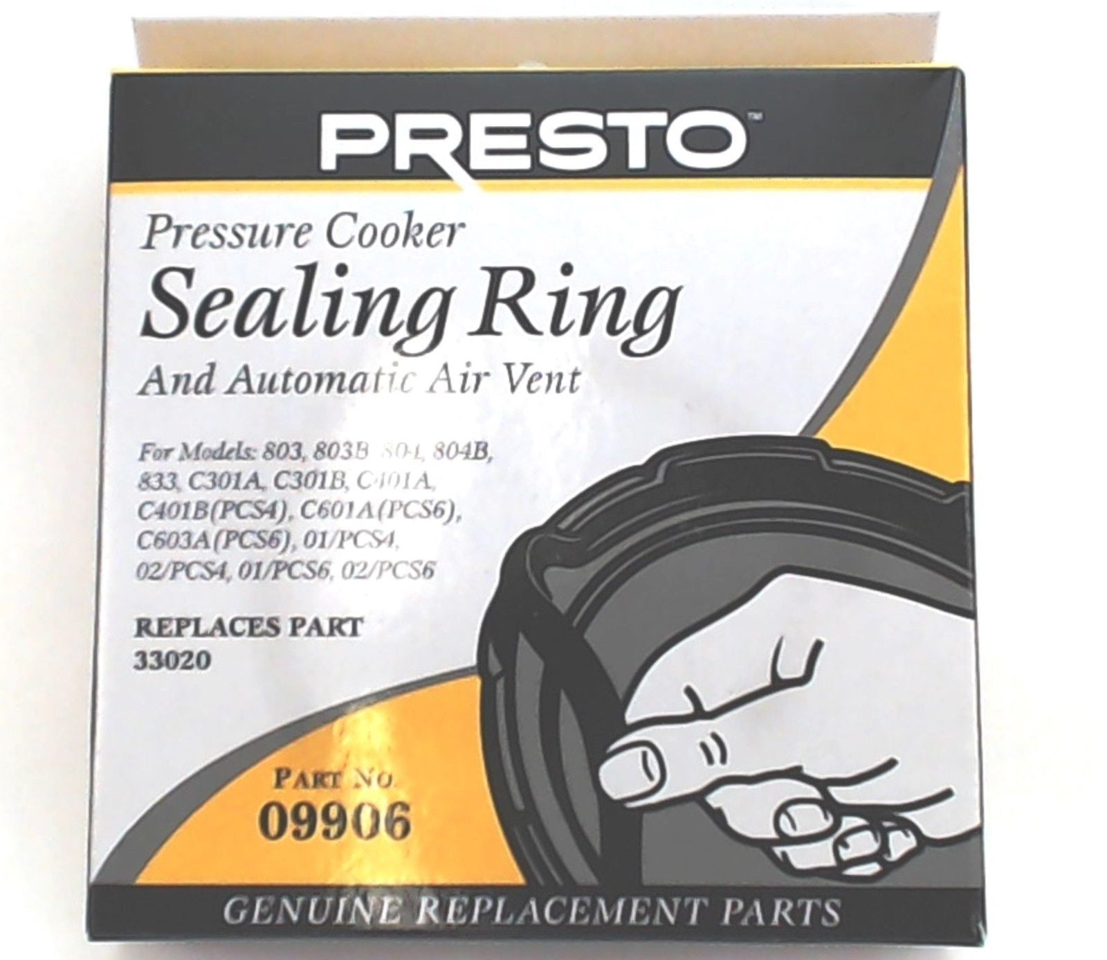 Impresa Presto Pressure Cooker Replacement Gasket and Overpressure Plugs -  2 Sets - Rubber Sealing Rings - Fits Various 6-Quart Presto Models - Part