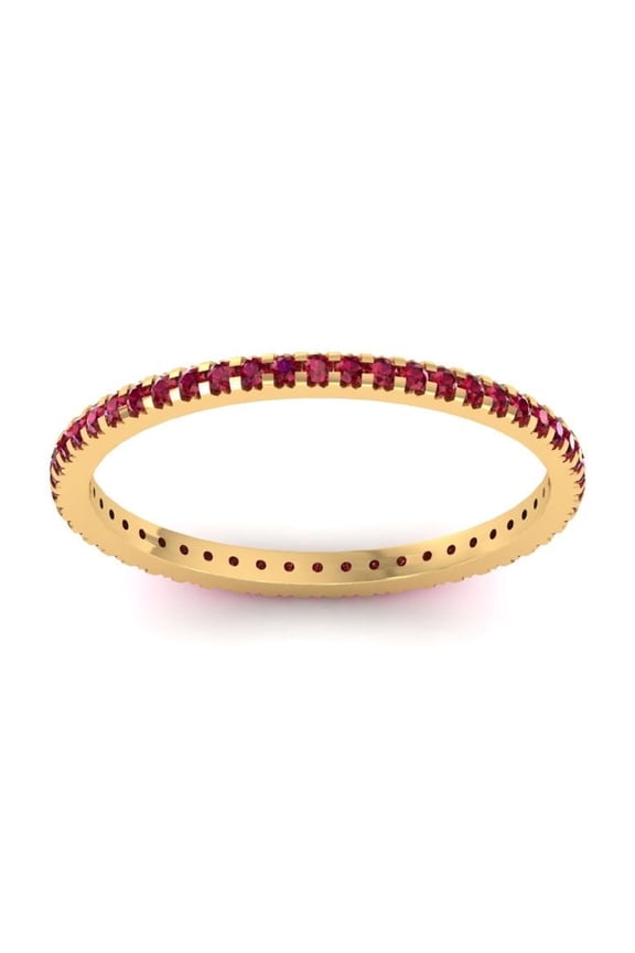 1.0CT Garnet Stackable Ring, 925 Sterling Silver Stacked Rings, Birthstone Eternity Bands for Women