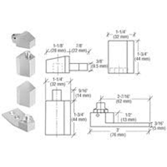 0P28NHA CRL Aluminum Offset Reversible Pivot Set with 1/8" Recess$$Tools & Hardware Other