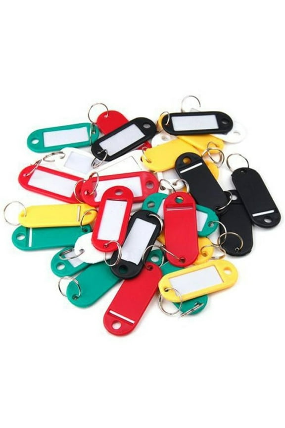 0Pieces Plastic Key Tags Assorted Key Rings ID Tags Name Card Label