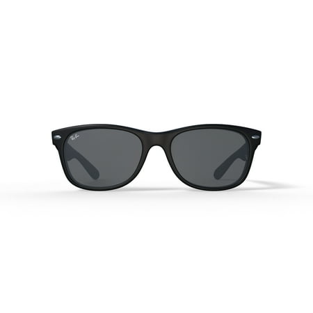 Ray-Ban Unisex Square New Wayfarer Classic Eyeglasses with Case, Rubber Black/G-15 Green, Size 55