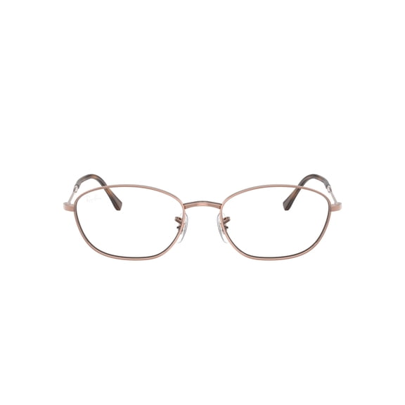 Ray-Ban Clear Eye Glasses with Irregular Metal Frames and Demo Lens, Copper, Size 55