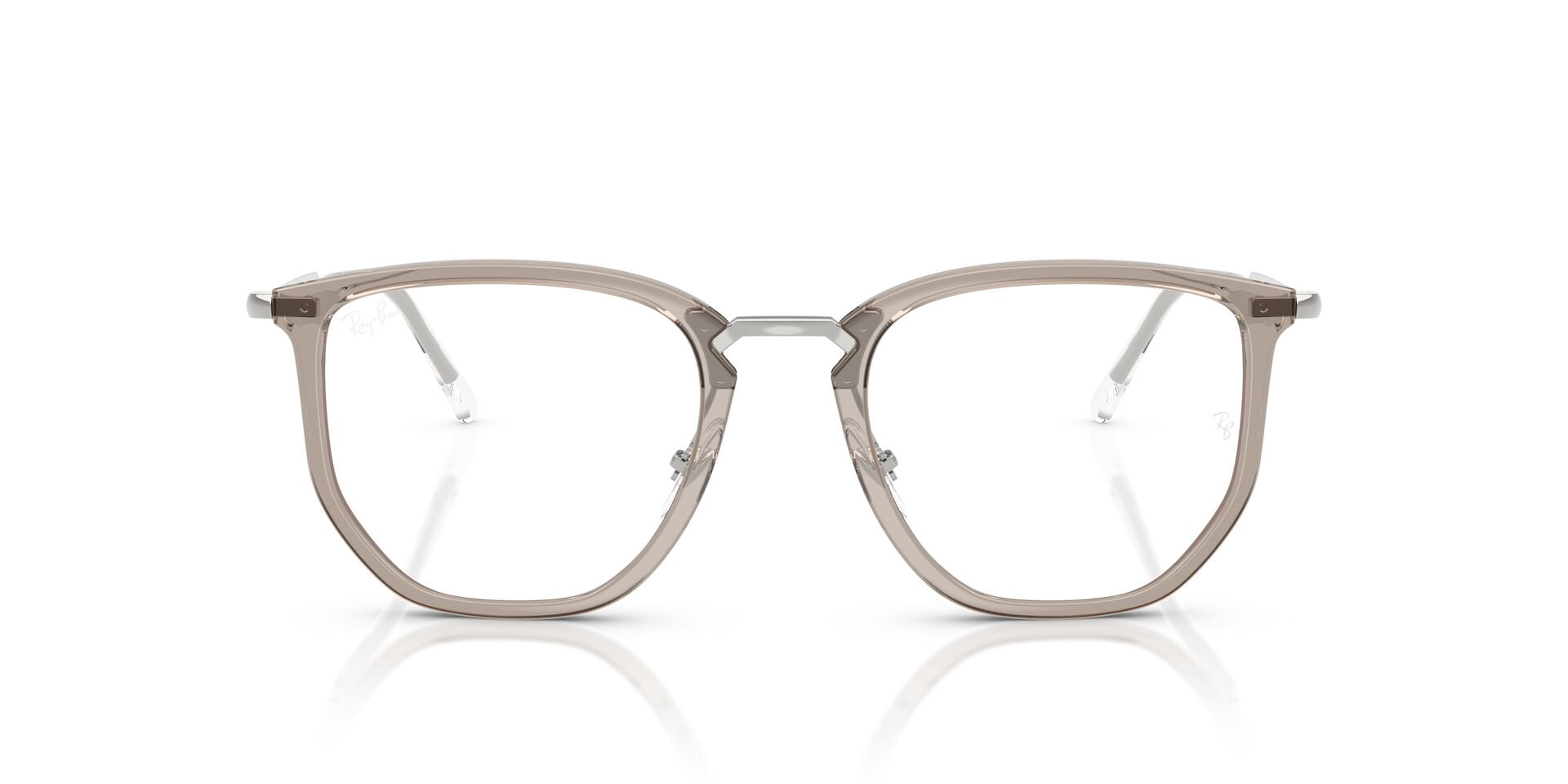 Ray-Ban Unisex Size 53 Irregular RB4451V Optics Eyeglasses, Transparent Grey/Demo Lens