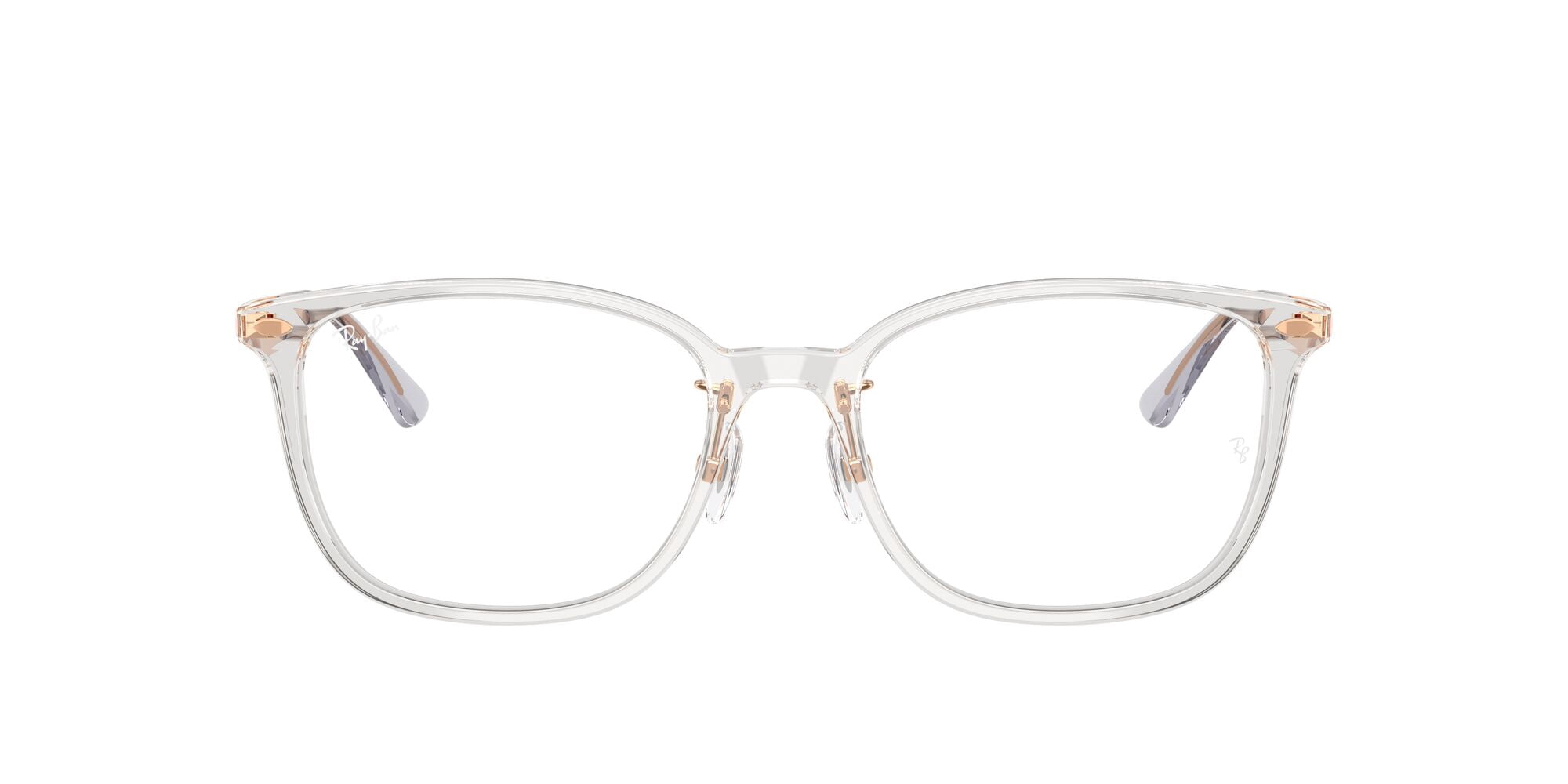 Ray-Ban Unisex Size 54 Pillow RB5403D Optics Prescription Eyeglasses with Case, Transparent Gray/Demo Lens
