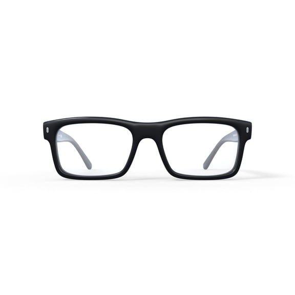 Ray-Ban Optics Eye Glasses with Polished Acetate Black Frames and Demo Lens, Size 56