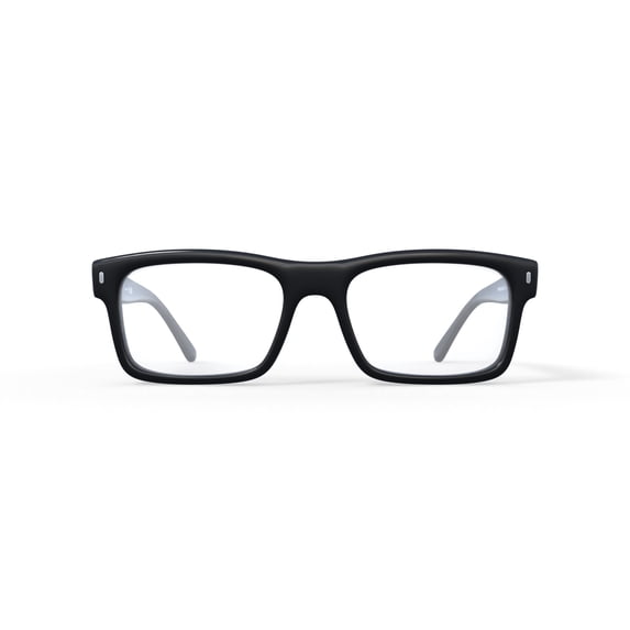 Ray-Ban Optics Eye Glasses with Polished Acetate Black Frames and Demo Lens, Size 56