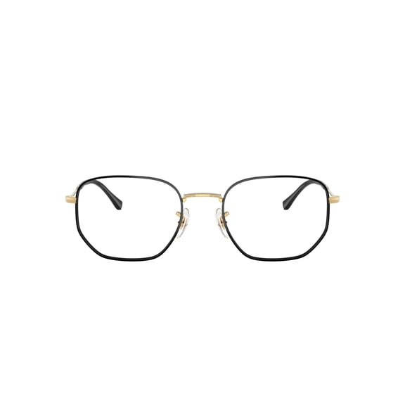Ray-Ban Irregular-Shaped Eye Glasses with Polished Black On Arista Frames and Demo Lens, Size 53