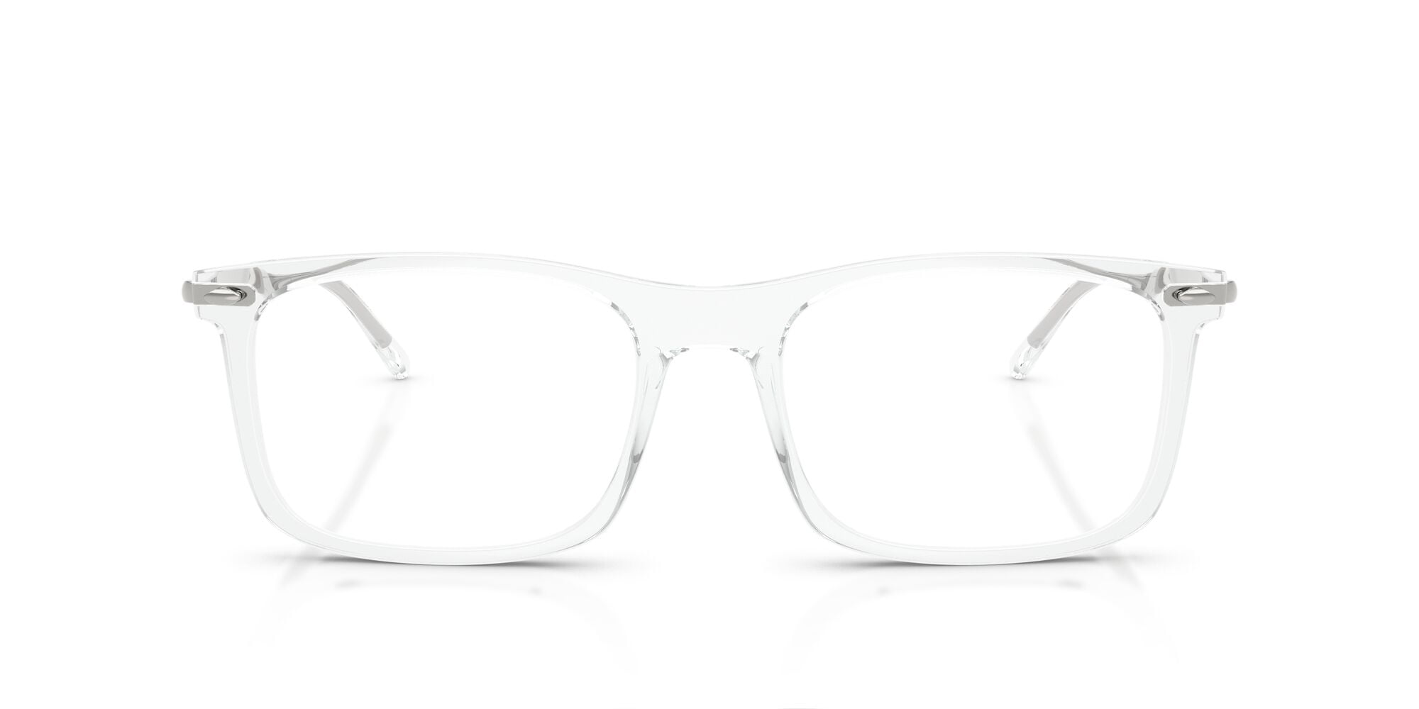 Ray-Ban Eye Glasses with Polished Transparent Nylon Frames and Demo Lens, Size 56