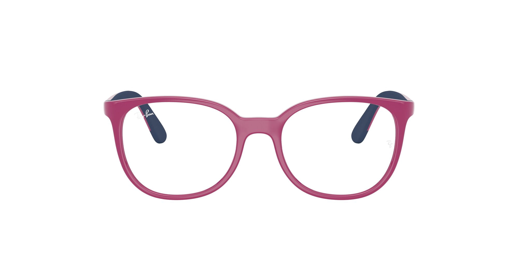 Ray-Ban Youth Size 47 0RY1631 Prescription Eyeglasses with Case, Fucsia with Rubber Blue/Demo Lens