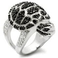 thumbnail image 1 of Rhodium + Ruthenium Brass Ring with AAA Grade CZ in Jet for Women Style 0W005, 1 of 6