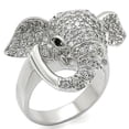thumbnail image 1 of Rhodium Brass Ring with Top Grade Crystal in Jet for Women Style 0W280, 1 of 7