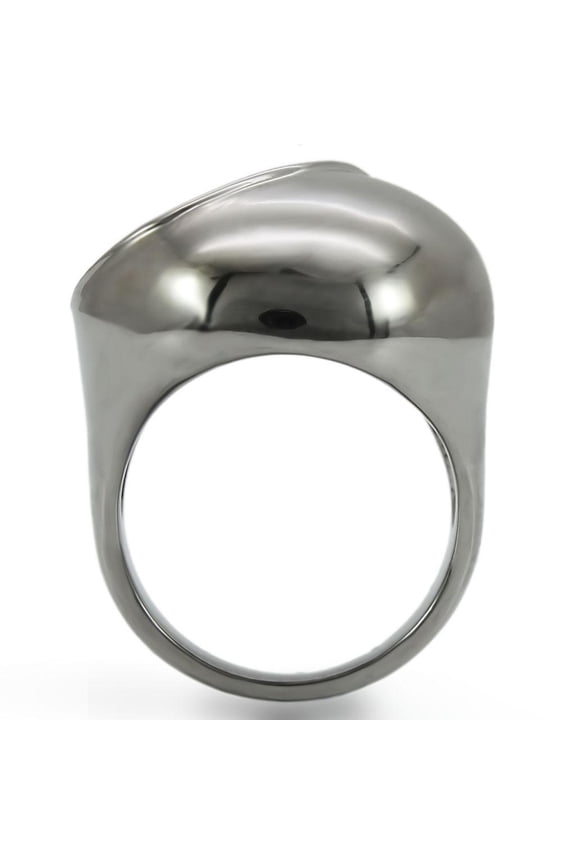 0W304 - Ruthenium Brass Ring with Synthetic Garnet in Ruby