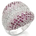 thumbnail image 1 of 0W322 - Rhodium Brass Ring with AAA Grade CZ in Multi Color, 1 of 1