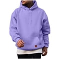 thumbnail image 1 of QUINDOS Sweatshirts for Men with Zipper Solid Color Hoodies for Men Extra Soft Long Sleeve Casual Pullover Tops Kangaroo Pocket, 1 of 4