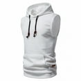 thumbnail image 1 of QUINDOS Sweatshirts for Men Thick Solid Color Waffle Knit Hoodies for Men Los Angeles Sleeveless Casual Pullover Tops Kangaroo Pocket, 1 of 9