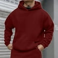 thumbnail image 1 of QUINDOS Mens Sweatshirts Athletic Cotton Solid Color Mens Hoodies Fleece Long Sleeve Casual Pullover Tops Kangaroo Pocket, 1 of 5