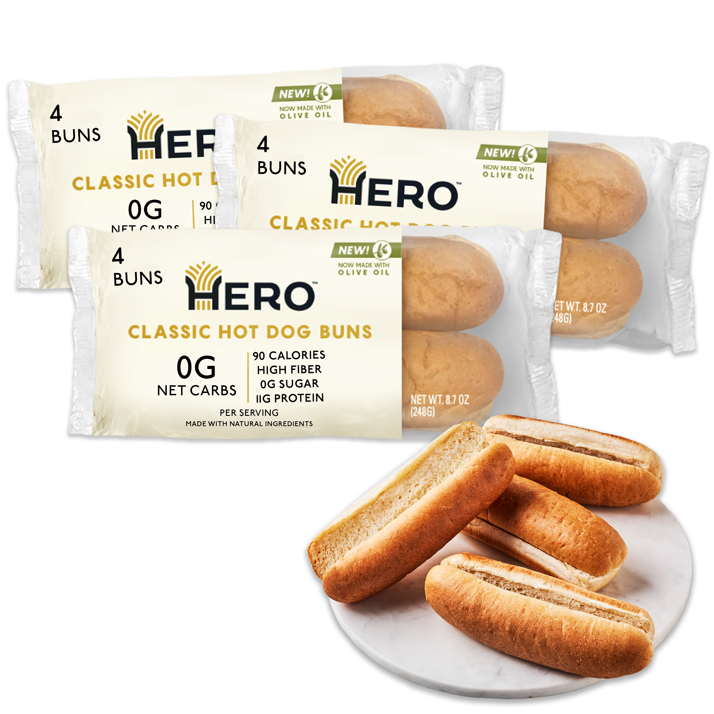Great Value Hot Dog Buns, White, 11 oz, 8 Count