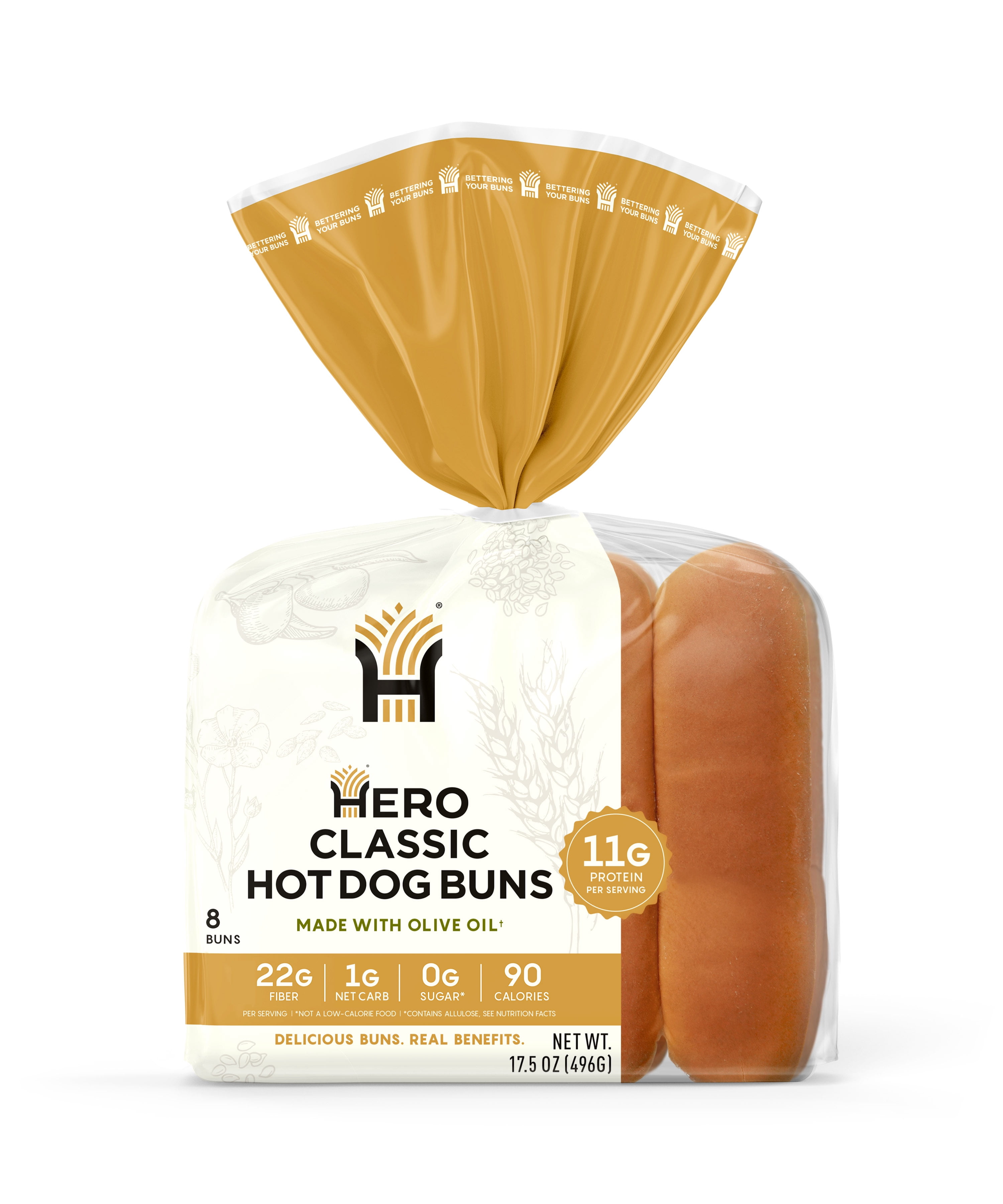 Hero Bread Hot Dog Bun, 17.5 oz