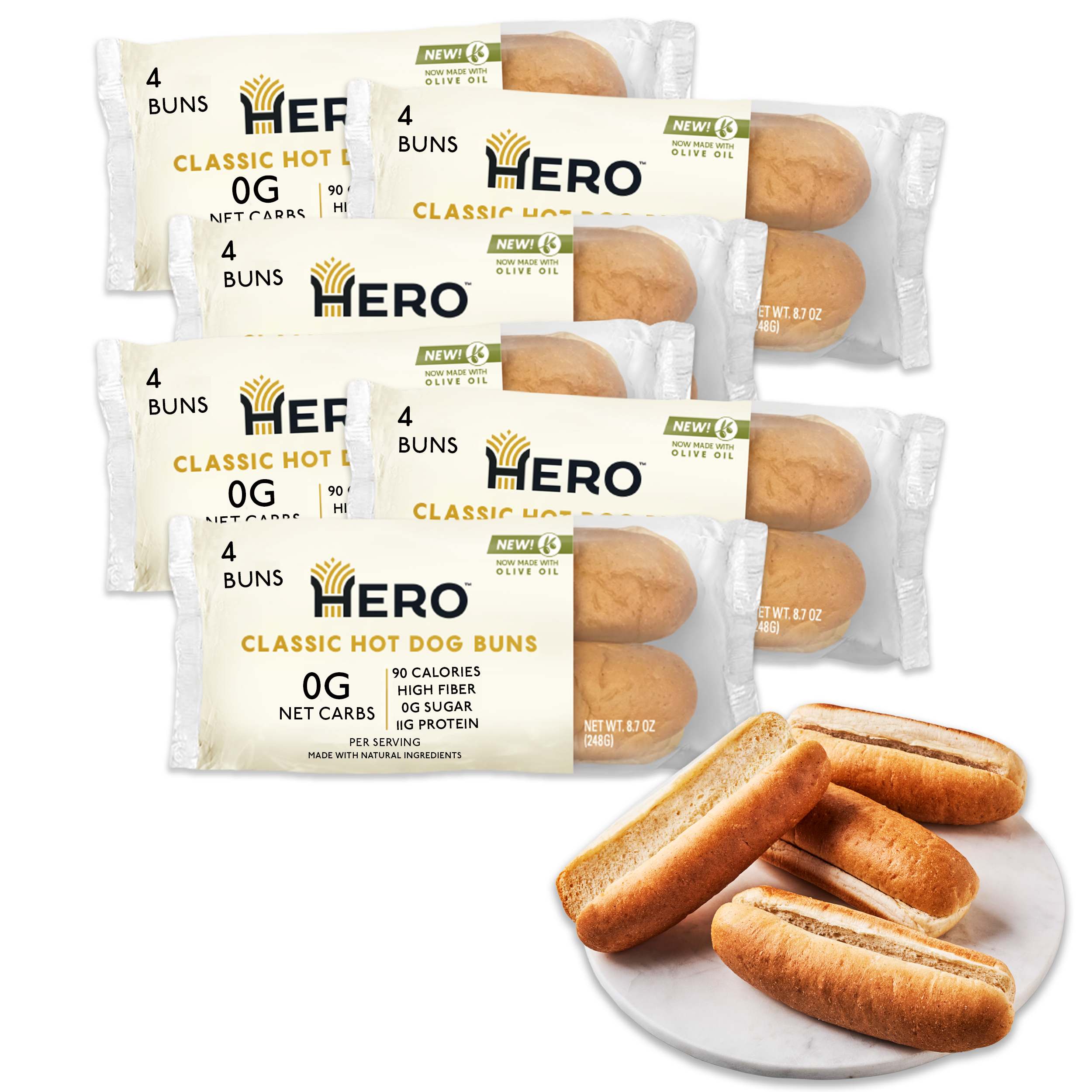 Wonder Bread Classic Hot Dog Buns, White Bread Hot Dog Buns, 8 Count