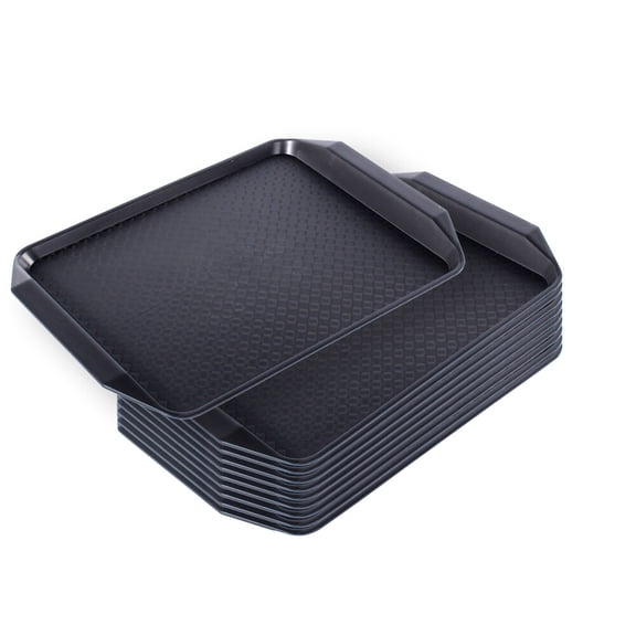 0pcs Serving Tray Food Tray Dinner Tray Cafeteria Tray Café Standard Cafeteria Fast Food Service Tray Rectangular Non-slip Surface 17-inch by 12-inch