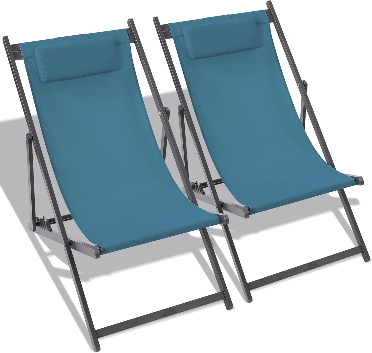 0utdoor Patio Sling Chairs with Matching Ottomans Lightweight
