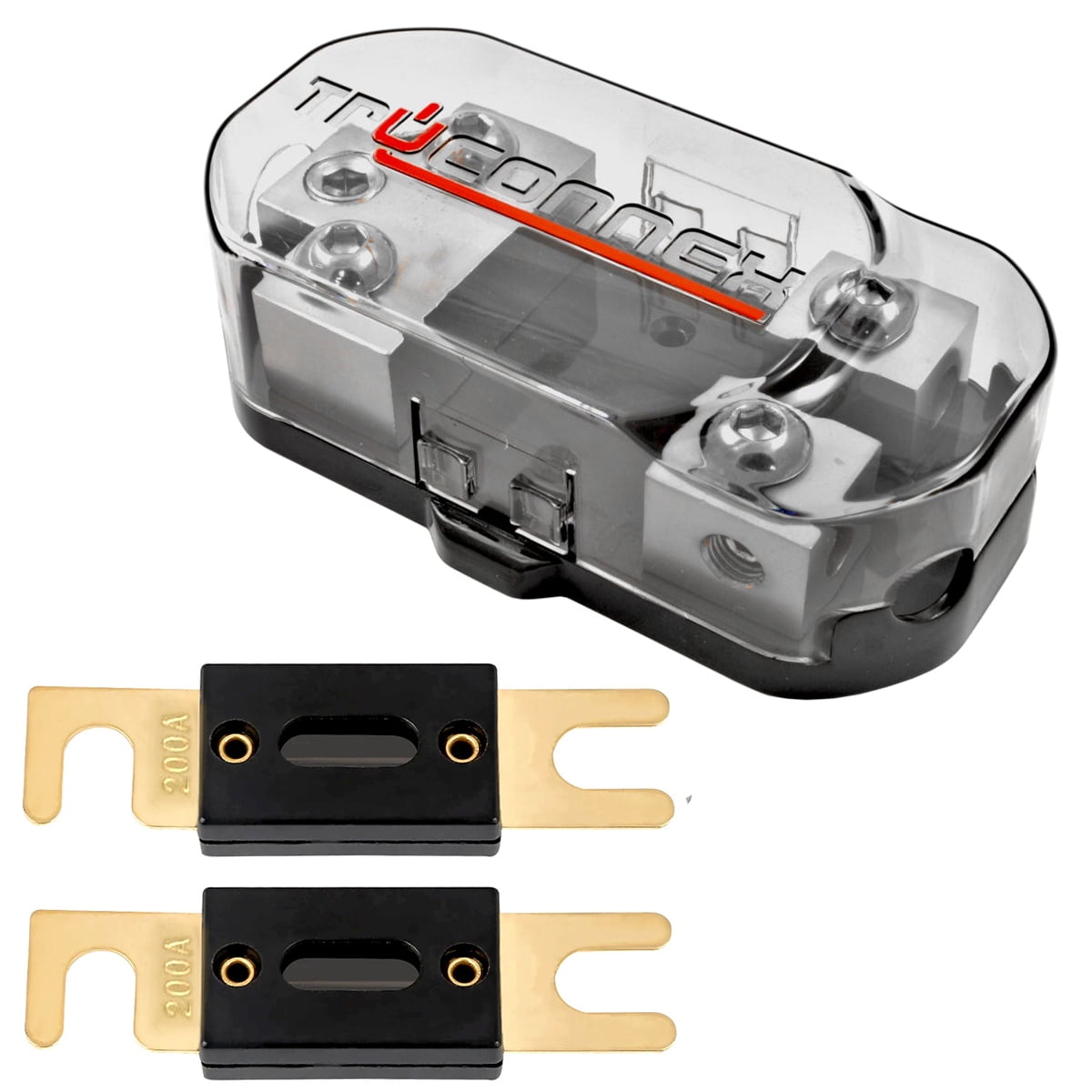 1/0 2 4 8 Gauge Dual ANL Fuse Holder Distribution Block and (2) 200 Amp ANL Fuse