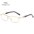 thumbnail image 1 of +1.0~+4.0 Stainless Steel Rectangle Eyeglasses Men Business Reading Glasses Computer Readers Optical Men's Presbyopic Glasses GOLD STRENGTH 3.5X, 1 of 8