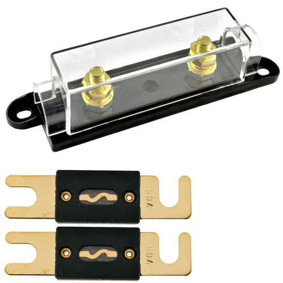 1/0/4/8 Gauge ANL Heat Resistant Fuse Holder with 2 Pack Gold Plated 150 Amp ANL Fuse