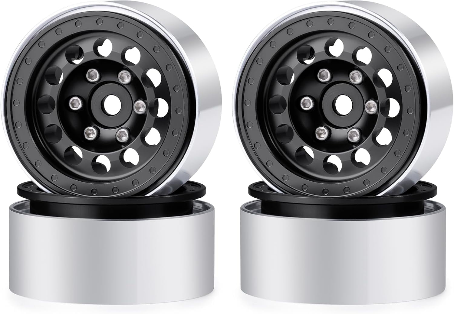 1.0 Beadlock Wheel Rims Aluminum Alloy 4Pcs 1.0