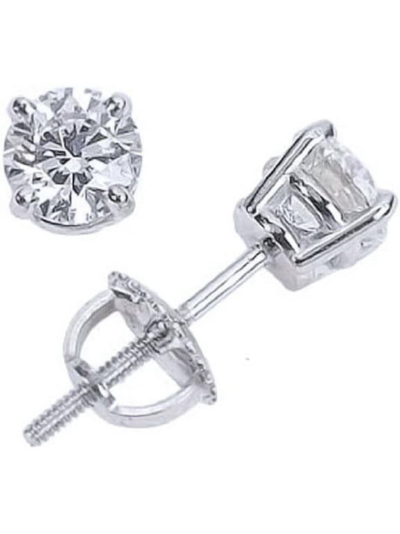 1.0 Carat 14K Rose Gold IGI Certified LAB GROWN Round Cut Diamond Stud Earrings for Women 4 Prong Screw Back for her MADE IN USA (E-F Color, VS1-VS2 Clarity)