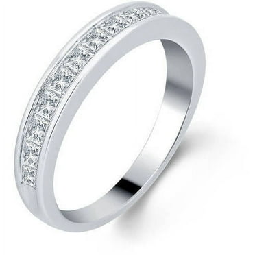 1.0 Carat T.W. Princess Diamond 10kt White Gold Wedding Band, I-J/I3
