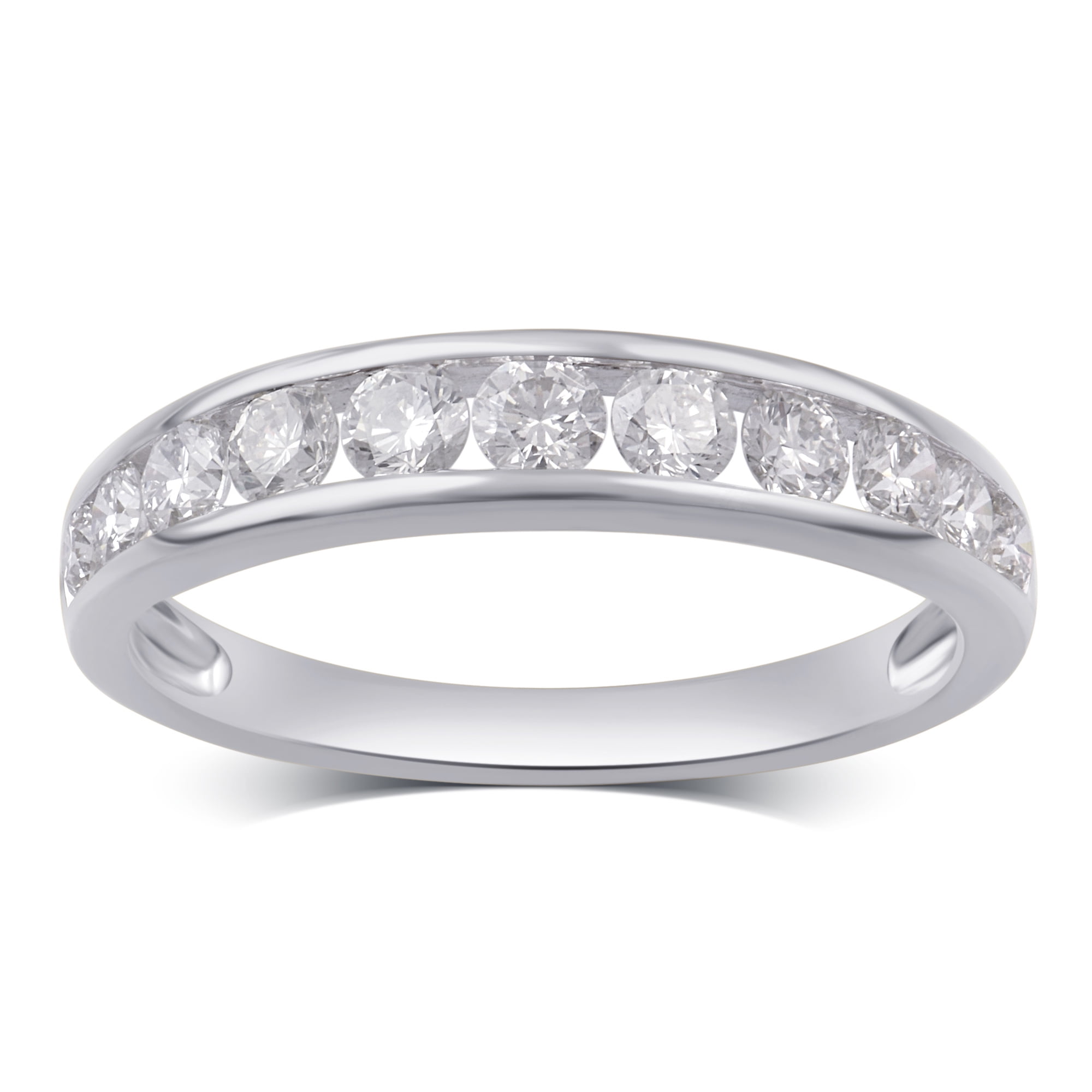 1.0 Carat T.W. Round Diamond 10K White Gold Wedding Band