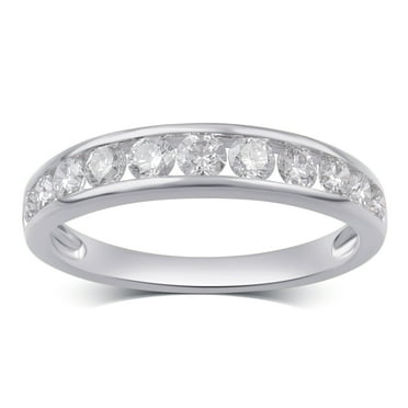 1.0 Carat T.W. Round Diamond 10K White Gold Wedding Band