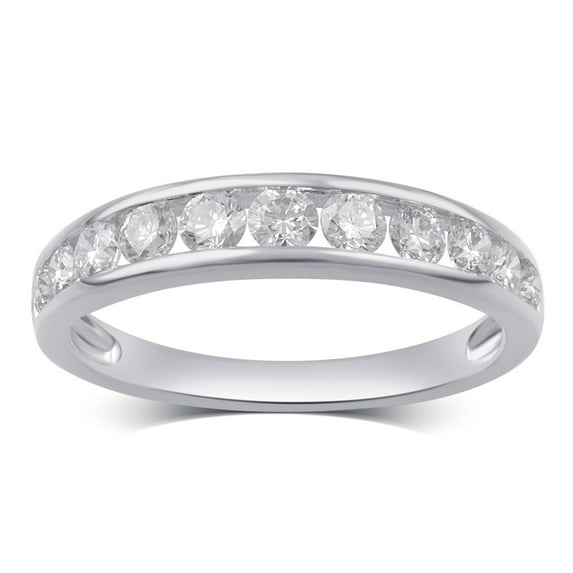 1.0 Carat T.W. Round Diamond 10K White Gold Wedding Band