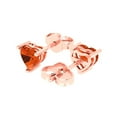 thumbnail image 1 of 1.0 Ct Heart Cut Studs Red Crystal 14K Rose Solid Gold Everyday Dainty Earrings Push Back, 1 of 7
