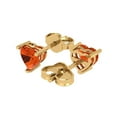 thumbnail image 1 of 1.0 Ct Heart Cut Studs Red Crystal 14K Yellow Solid Gold Everyday Dainty Earrings Push Back, 1 of 7