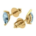 thumbnail image 1 of 1.0 Ct Marquise Cut Studs Blue Natural Aquamarine 14K Yellow Solid Solid Gold Everyday Dainty Earrings Screw Back, 1 of 7