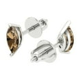 thumbnail image 1 of 1.0 Ct Marquise Cut Studs Champagne Crystal 18K White Solid Gold Everyday Dainty Earrings Push Back, 1 of 7