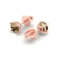 thumbnail image 1 of 1.0 Ct Round Cut Studs Champagne Crystal 14K Rose Solid Gold Everyday Dainty Earrings Push Back, 1 of 7