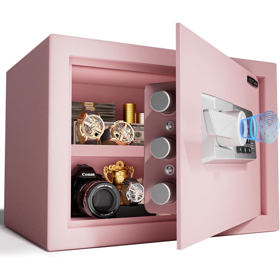 1.0 Cubic Feet Biometric Safe Box with Fireproof Bag Pink Bestseling