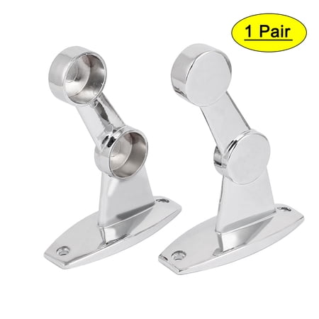 1.0" Dia Ceiling Wall Mount Double Towel Rod Bar Rack Bracket 1 Pair