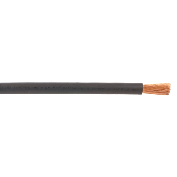 1/0 Gauge AWG - Flex-A-Prene - Welding/Battery Cable - Black - 600 V - Made in USA (20 FEET)