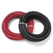 1/0 Gauge EWCS Brand - 15 Feet Each Black + Red - 100% Copper Premium Industrial Grade Extra Flexible Welding Cable 600 Volt Black+Red Combo Pack